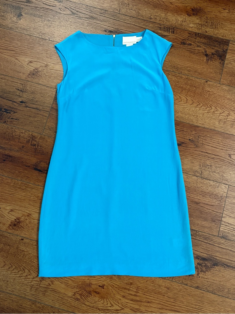 Cynthia Rowley 100% Silk Turquoise Sheath Dress Size 2